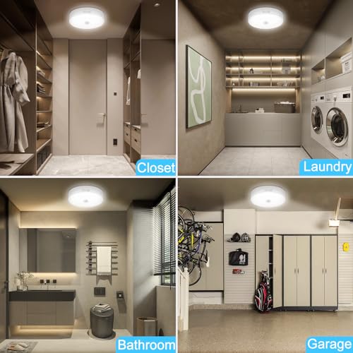 Motion Sensor Ceiling Light with Remote, Rechargeable 2 Pack a7
