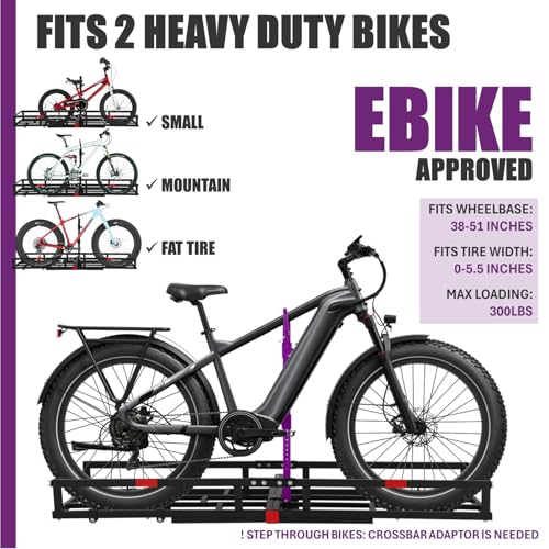 Bike Rack for 2 Ebikes, Heavy-Duty, 2" Receiver A7k