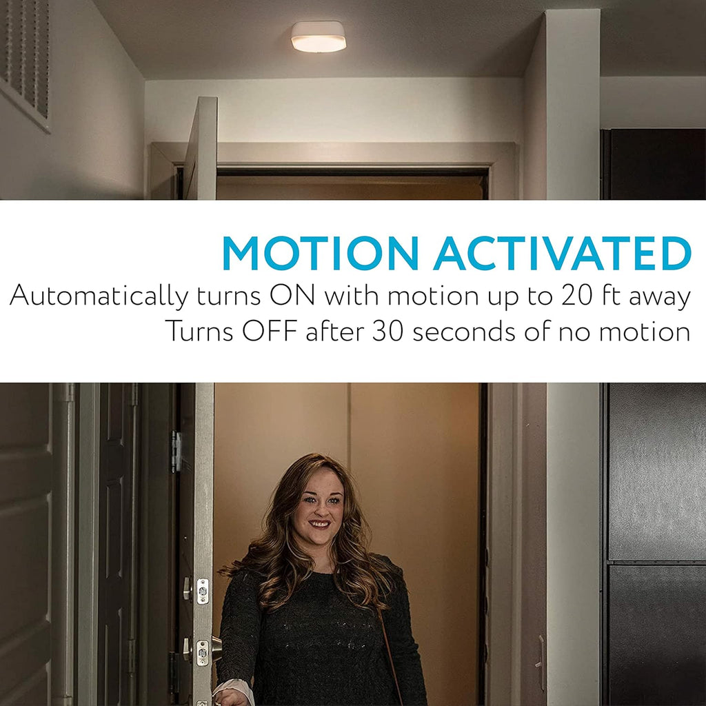 Wireless Motion Sensor LED Ceiling Light, Battery-Operated Indoor Outdoor A7