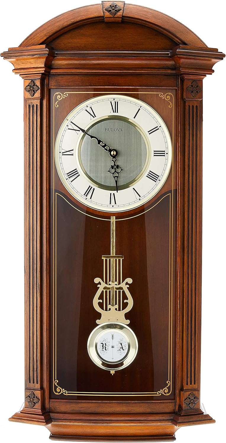 Chiming Clock Walnut 29.75in x 14in x 5.5in k7