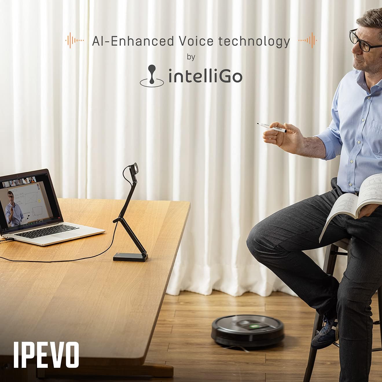 Document Camera with AI-Enhanced Mic and Noise Cancellation k7
