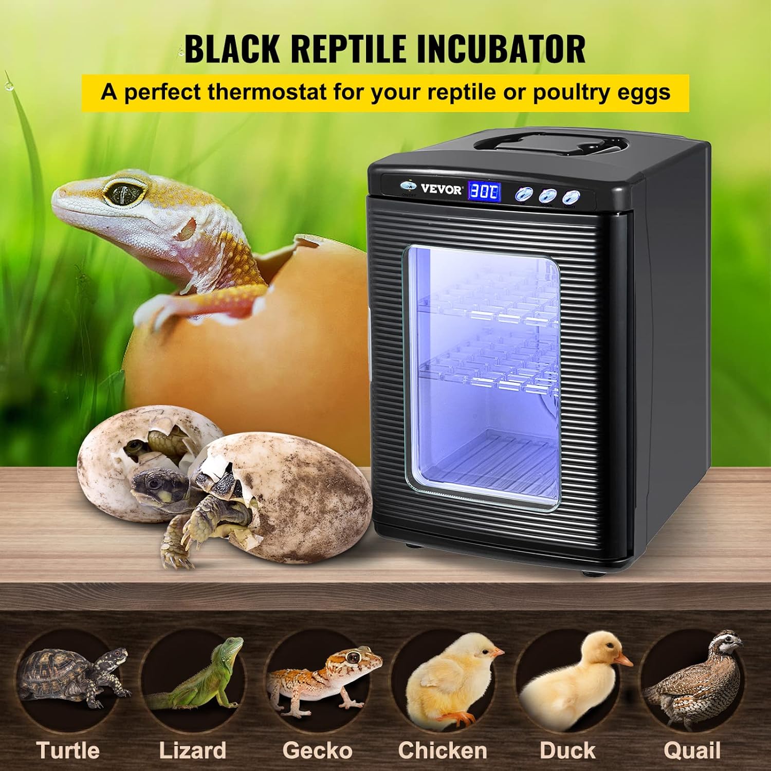 Egg Incubator 25L Reptile Hatcher 5-60°C Digital Display a7