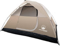 4 Person Camping Tent - Water-Resistant Family Tent for Camping with Removable Rain Fly, Storage Pocket, and Carrying Bag by Wakeman Outdoors (Tan)