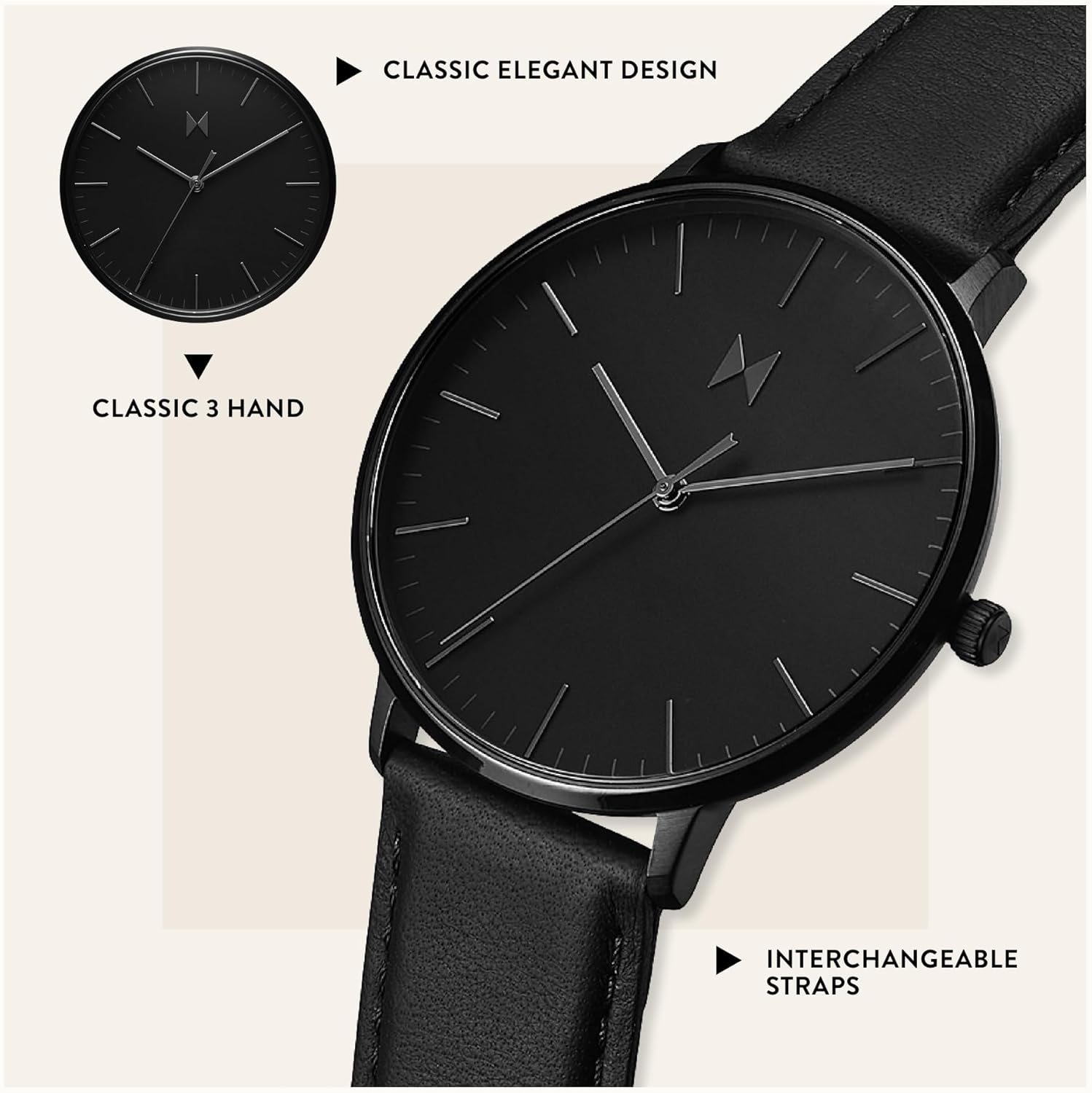 Men's Slim Analog Watch Water Resistant 42mm k7