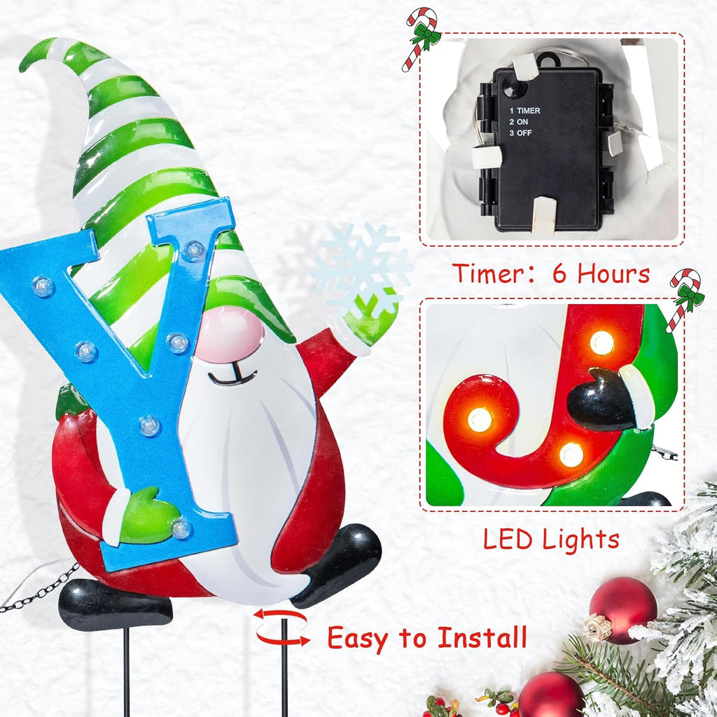 Outdoor Christmas Yard Stakes with LED Light 3pc a7
