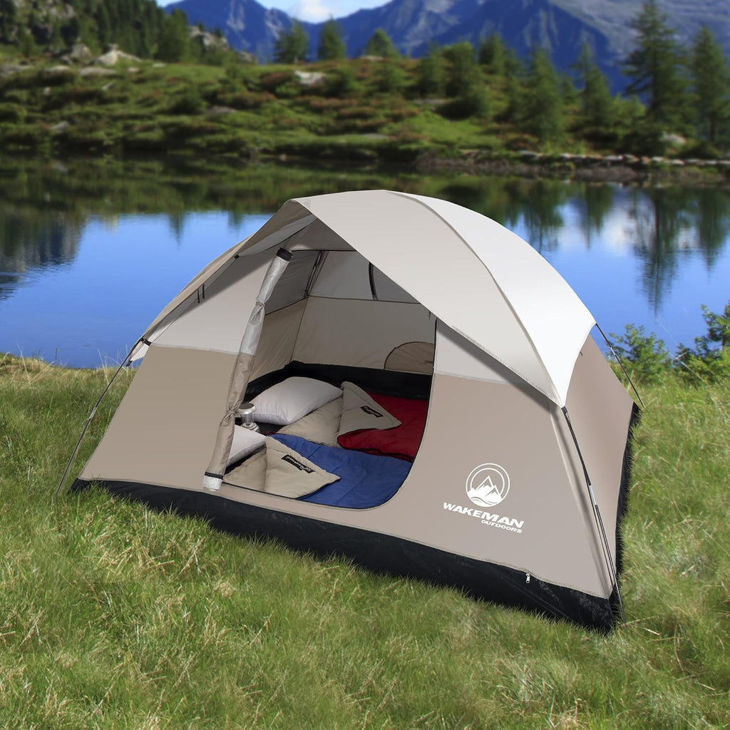 4 Person Water-Resistant Camping Tent with Rain Fly and Carrying Bag k7