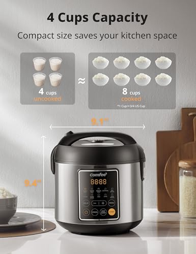 Compact Rice Cooker 6-in-1 Stainless Steel Multi Cooker 2QT A7