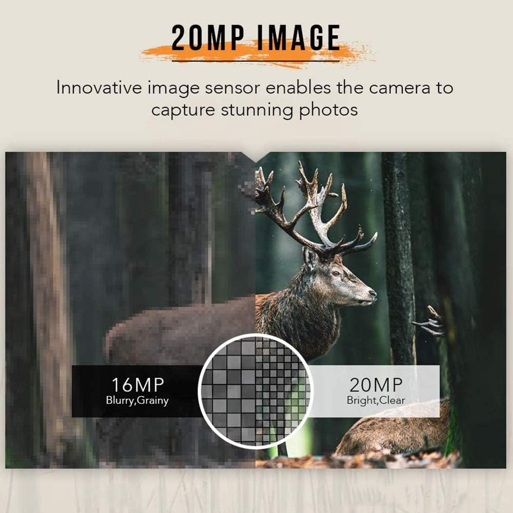 Trail Camera 4K Night Vision 30M Motion Activated IP66 Solar Panel A7