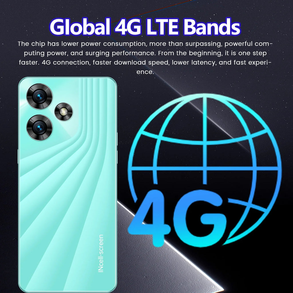 Unlocked Android Smartphone 4G Dual Sim 6.52" Black 8k
