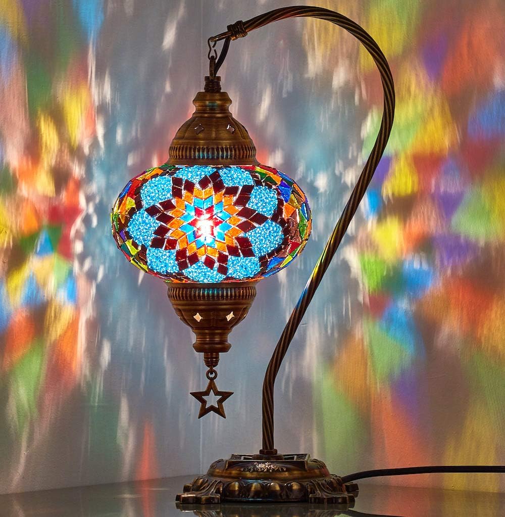 Mosaic Gooseneck Table Lamp Multicolor2 a7