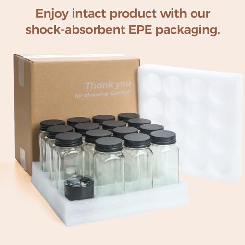 24oz Glass Spice Jars with Lids & Funnel k7