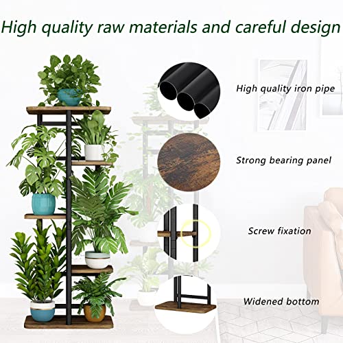 Plant Stand 5 Tier Indoor Flower Rack Black a7