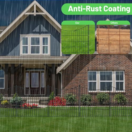 Garden Fence 24in x 10ft Rustproof Metal Panel k7
