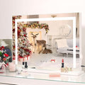 Makeup Mirror with Lights, Lighted vanity Mirror with Dimmable 3 Lighting Modes LED Strip, Wall-Mounted and Tabletop Dresser Mirror with USB Charging Port (22.83" x 18"), White