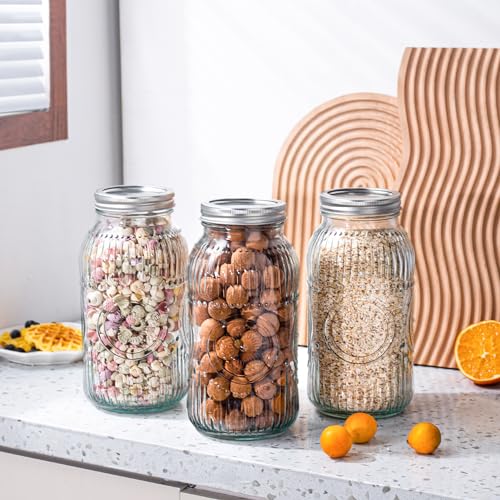 64oz Wide Mouth Mason Jars with Lids, 3 Pack a7