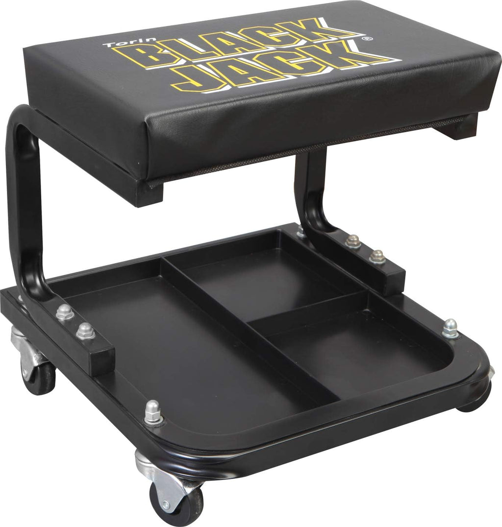 Garage Rolling Creeper Seat with Tool Tray Black k7