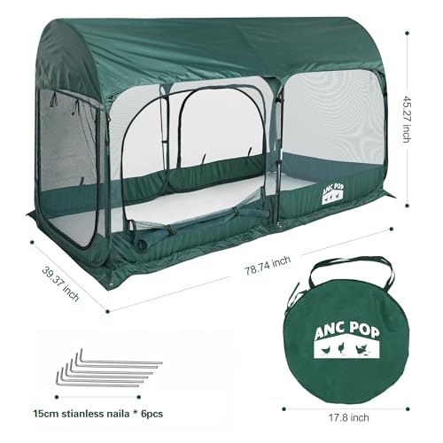 Portable Chicken Run Pop-Up Pen Outdoor Gardening Net 3 Doors a7