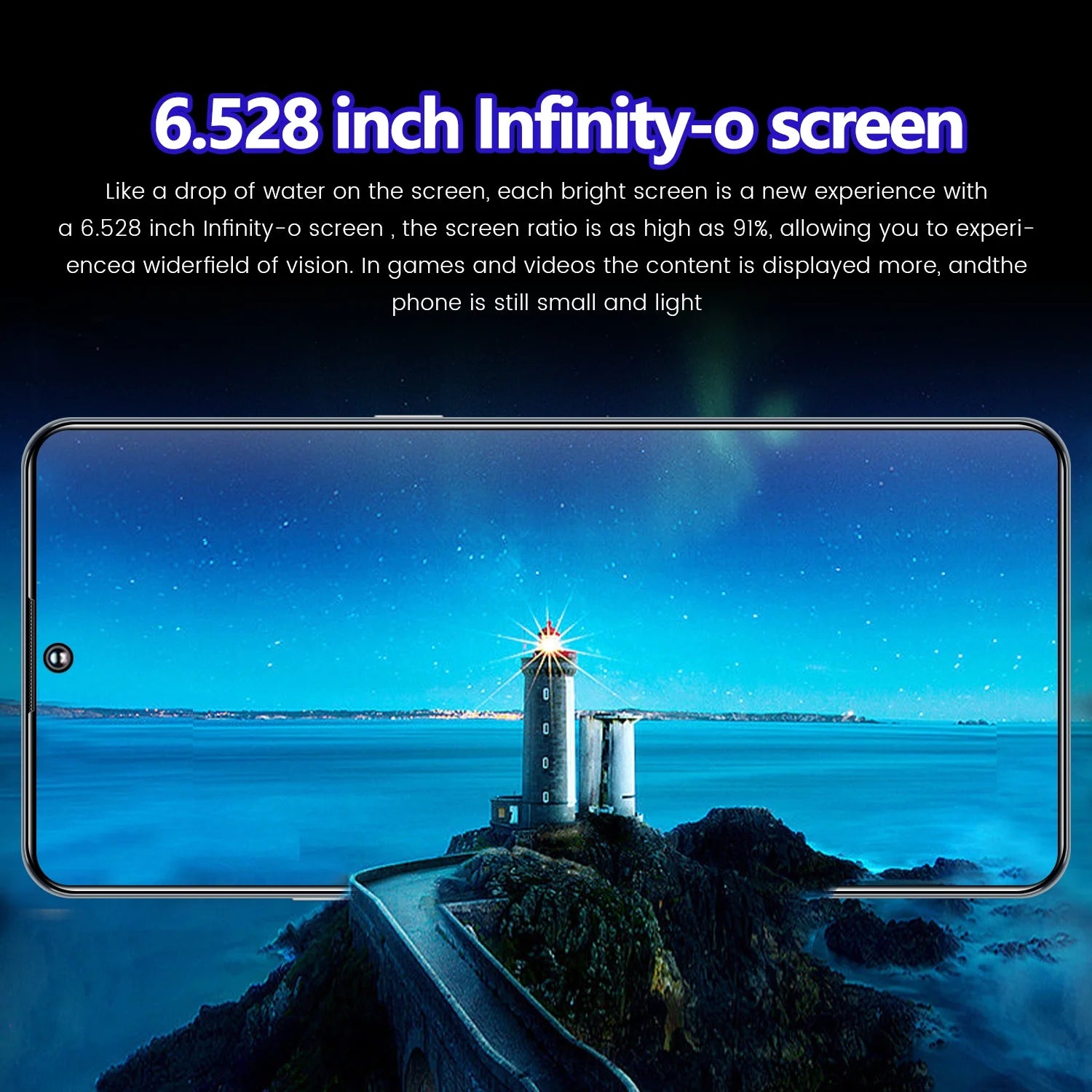 Unlocked Android Smartphone 4G Dual Sim 6.52" Black 8k