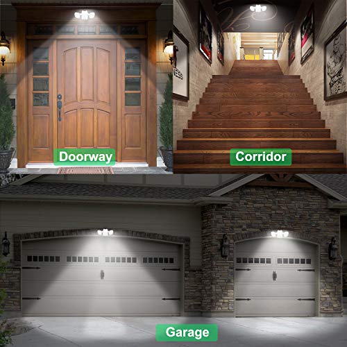 Motion Sensor Light Outdoor Battery Operated IP65 Waterproof Security Flood Light Auto On Off Porch Patio Stairs Garage 6000K White A7
