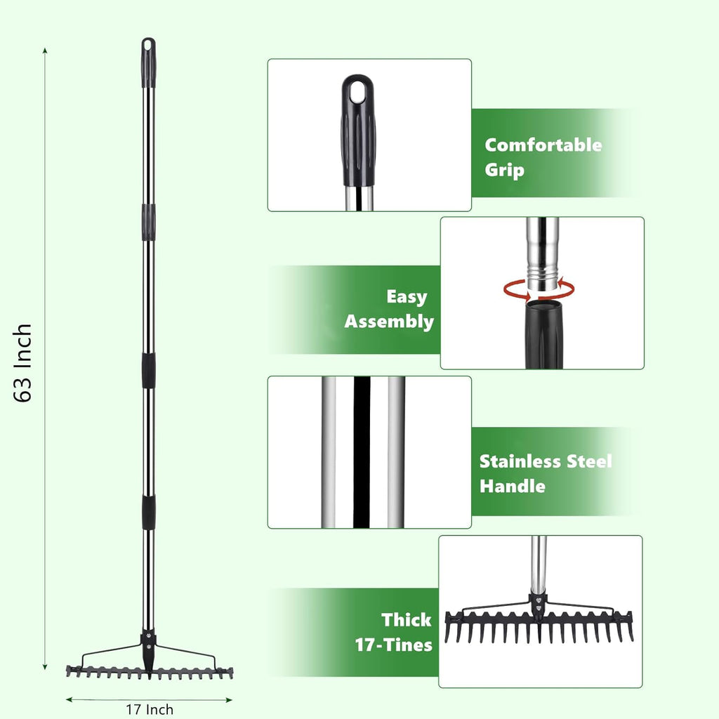 Garden Rake 62-Inch Metal Leaf Rake a7