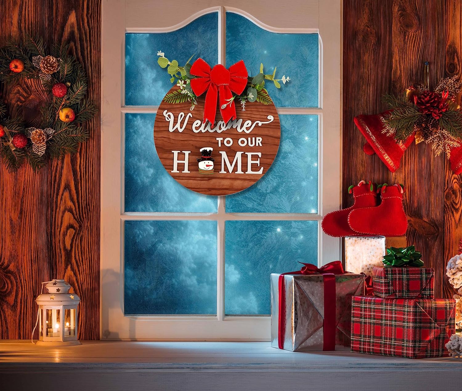 Welcome Home Sign Front Door Wreath Outdoor Decor F7k