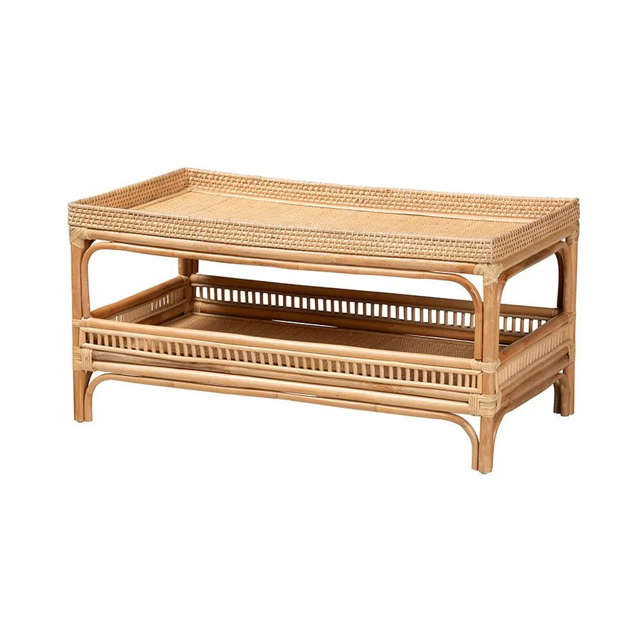 bali & pari Lombok Modern Bohemian Natural Rattan Coffee Table