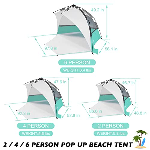 Beach Tent Pop Up Sun Shelter UPF 50+ UV Protection a7