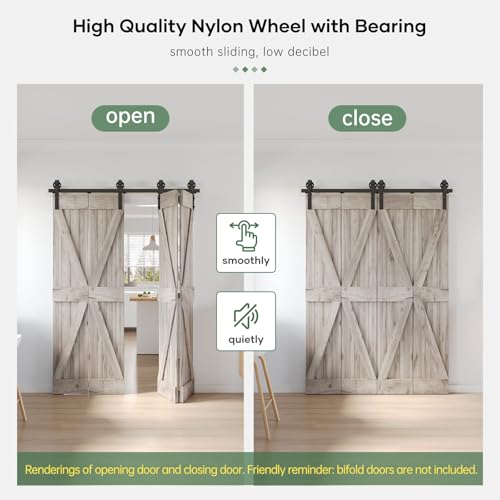 Bifold Sliding Barn Door Hardware Track Kit 4f