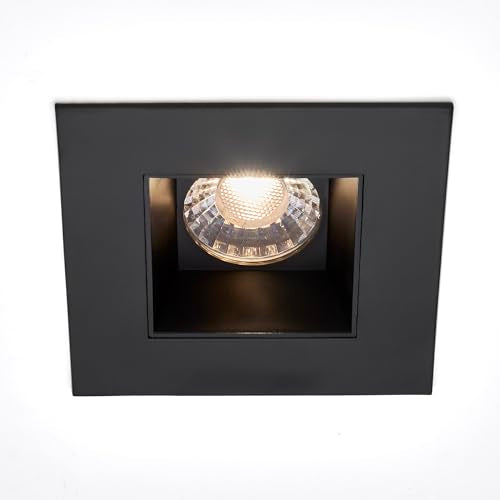4 in. Ultra-Thin Recessed LED Downlight Canless IC Rated Dimmable Square White Trim 7k