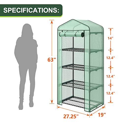 Mini Greenhouse with PE Cover and Roll-Up Zipper Door a7