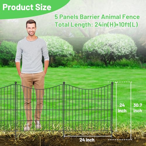 Garden Fence 24in x 10ft Rustproof Metal Panel k7