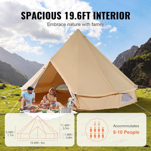 Canvas Bell Tent 4 Season 6m Yurt Camping Stove Jack p7K