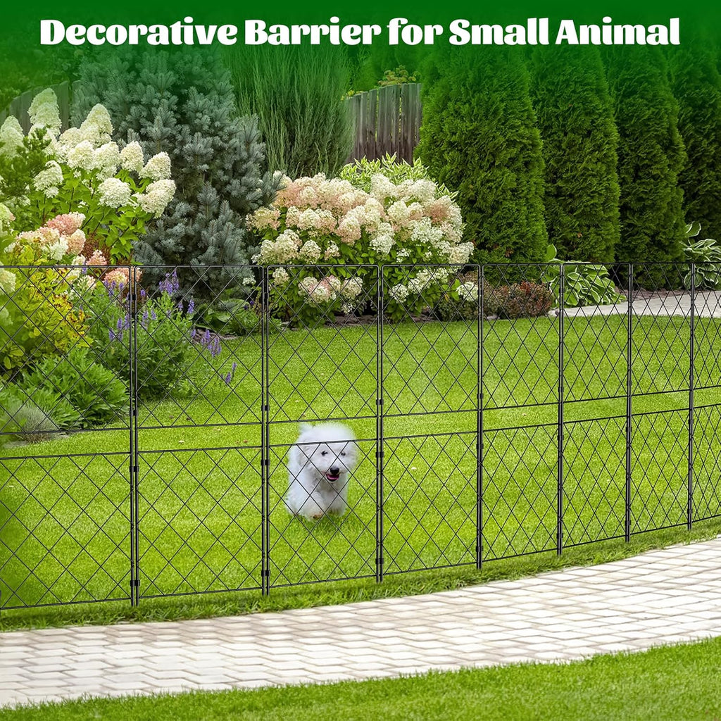 Decorative Garden Fence 10 Panels Rustproof Metal Border a7