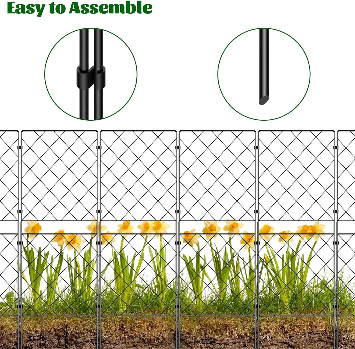 Decorative Garden Fence 10 Panels Rustproof Metal Border a7