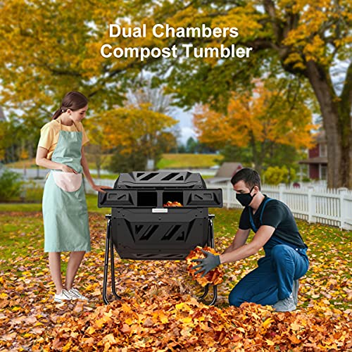 Compost Tumbler Dual Chamber 43 Gallon a7