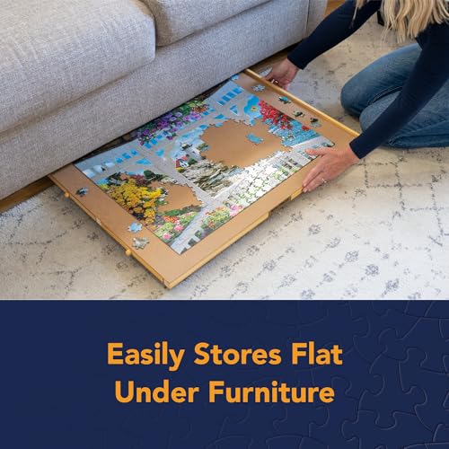 Jigsaw Puzzle Board with Drawers 1000 Piece Wooden Organizer a7