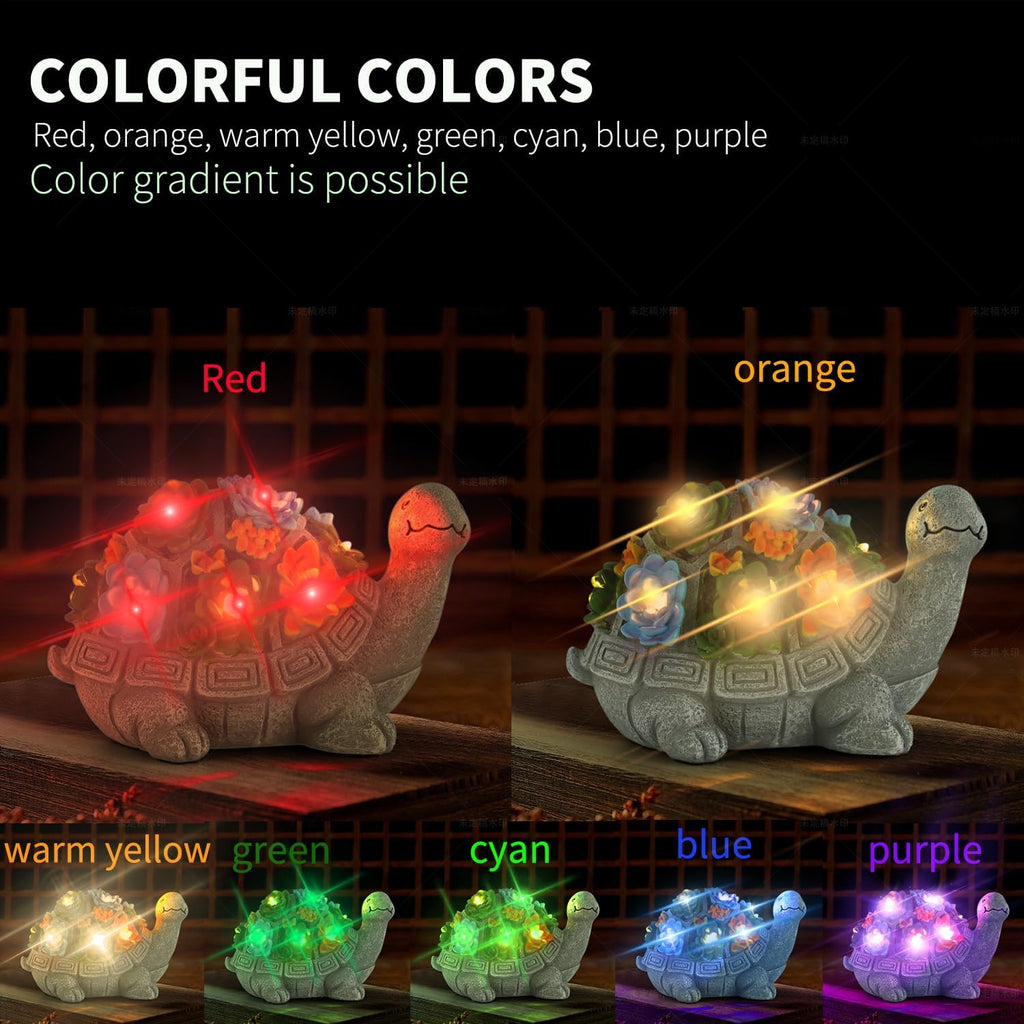 Solar Garden Turtle Statue with LED Lights 7k