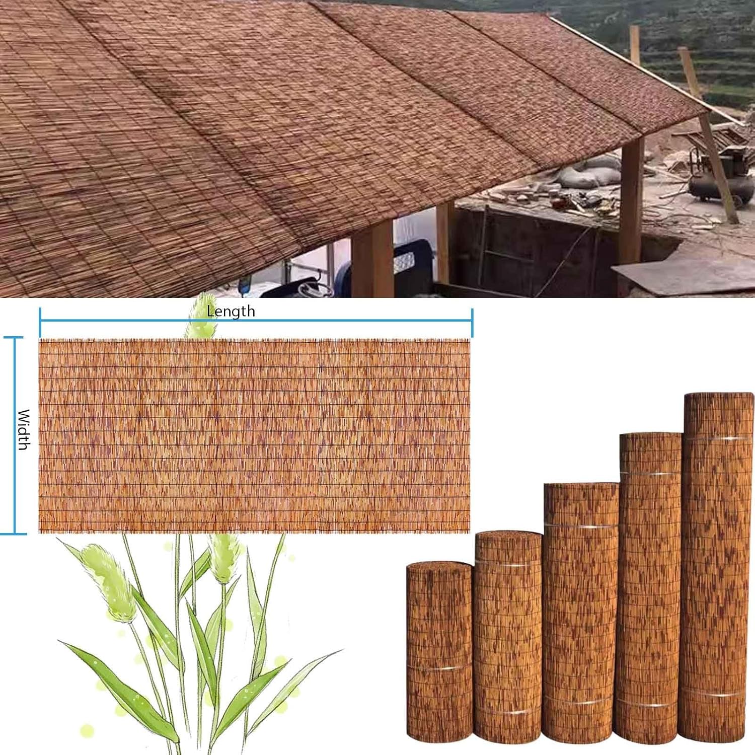 Bamboo Privacy Screen Fence Panel for Garden Outdoor 2.3x15ft a7