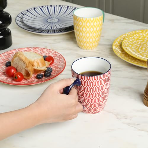 Ceramic Dinnerware Set for 4, Plates and Bowls, 12 Pieces k7