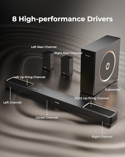 Sound Bar with Dolby Atmos, Surround Speakers & Subwoofer k7