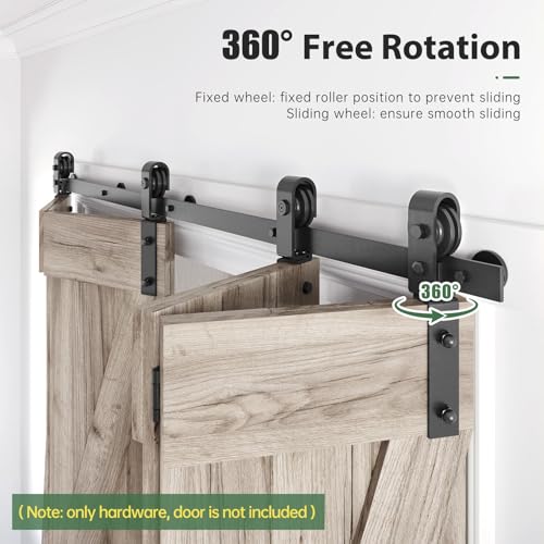 Bifold Sliding Barn Door Hardware Track Kit 4f