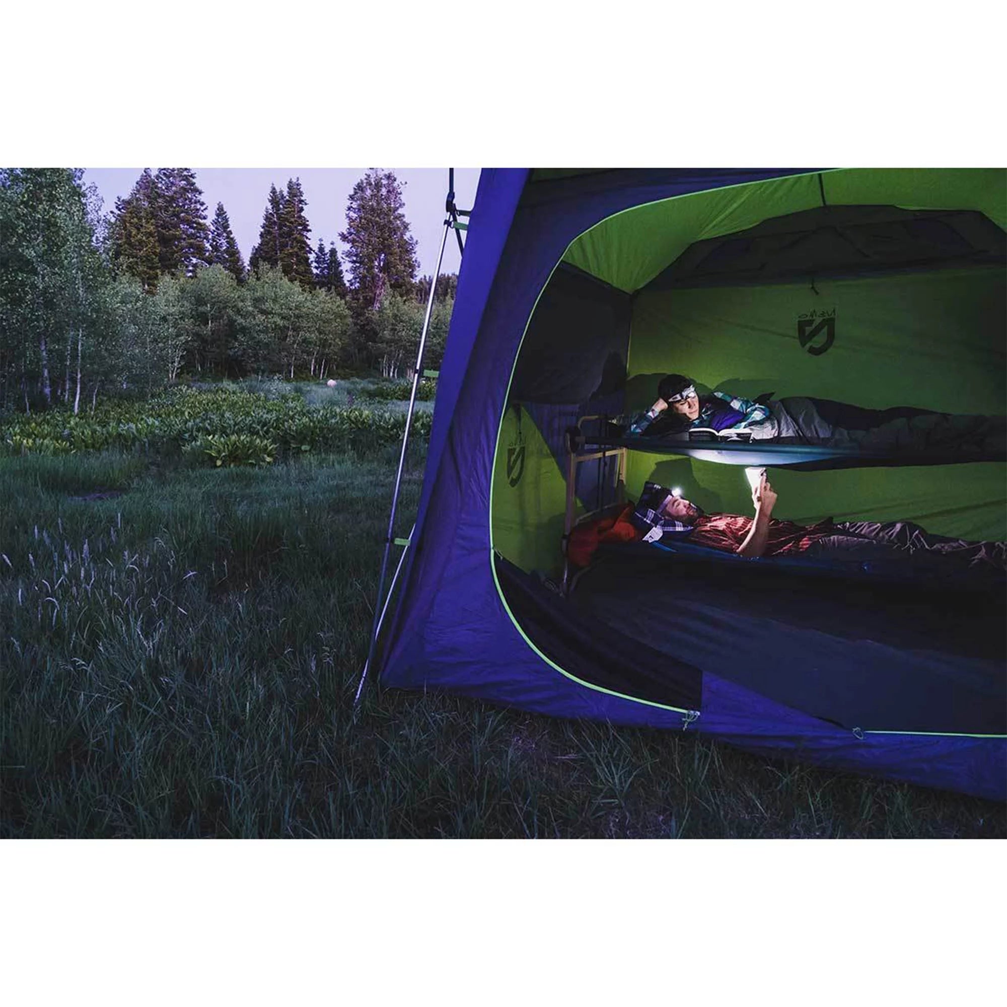Large Double Cot with Storage Organizers, Green k7