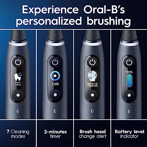 Electric Toothbrush with 3 Replacement Heads, Black Onyx k7