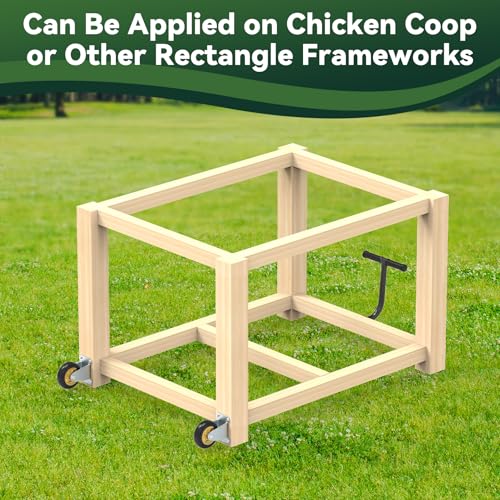 Chicken Coop Wheels Kit 2 Pack 4" Casters with Lifting Handle a7