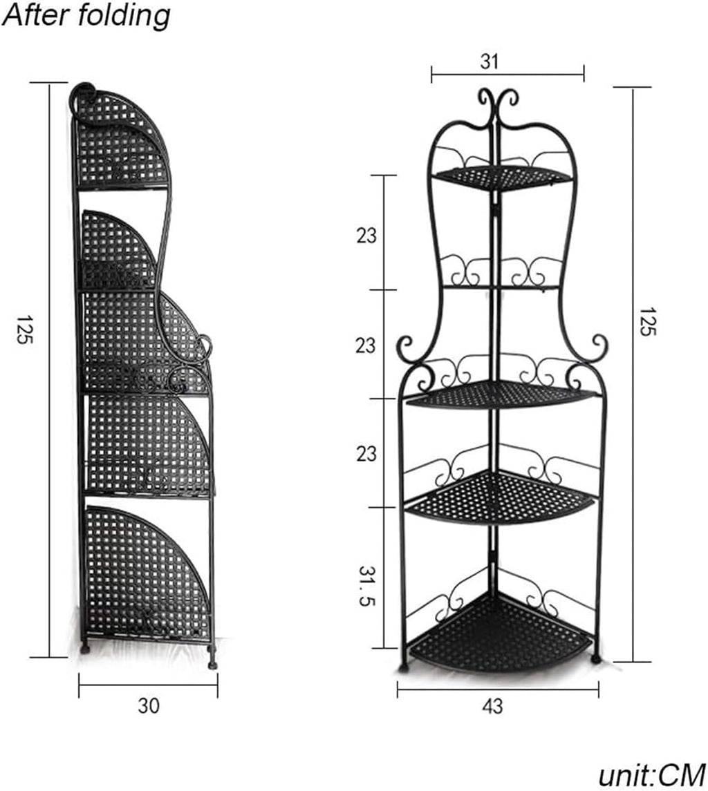 Flower Stand Plant Display Folding Pot Holder 5 Tier Iron Rack A7