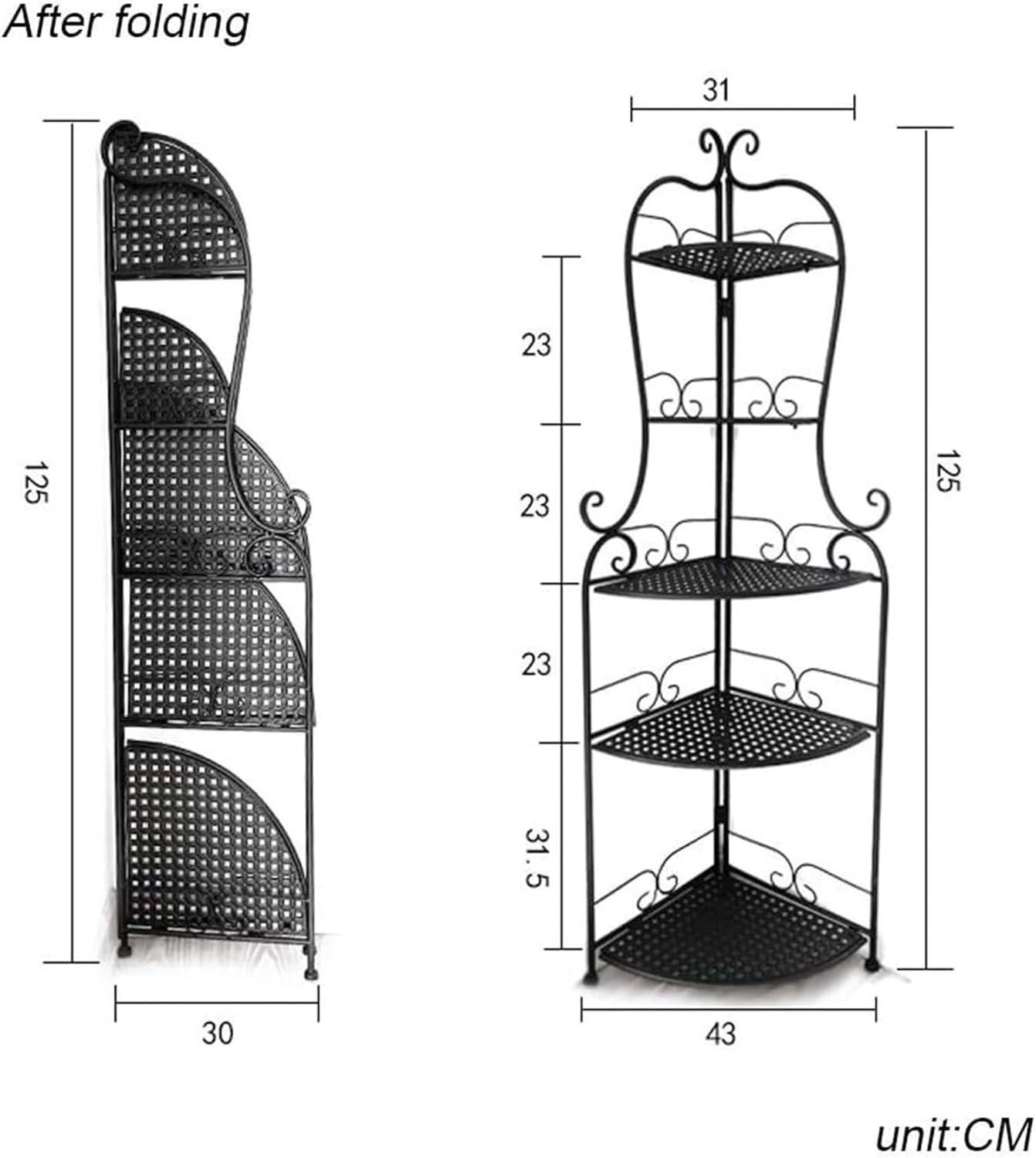 Flower Stand Plant Display Folding Pot Holder 5 Tier Iron Rack A7