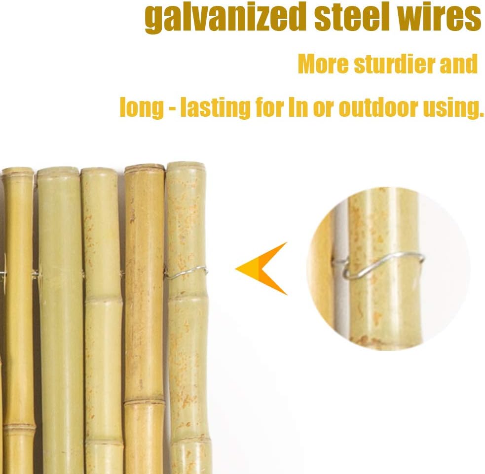 Natural Rolled Bamboo Fence 4ft High 6ft Long a7