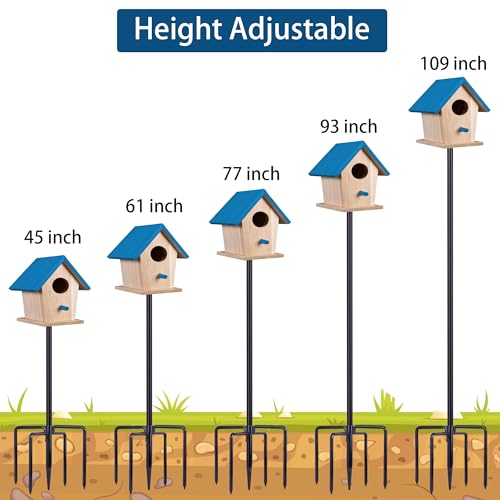 Bird Feeder Pole 109 Inch Heavy Duty Outdoor Stand A7