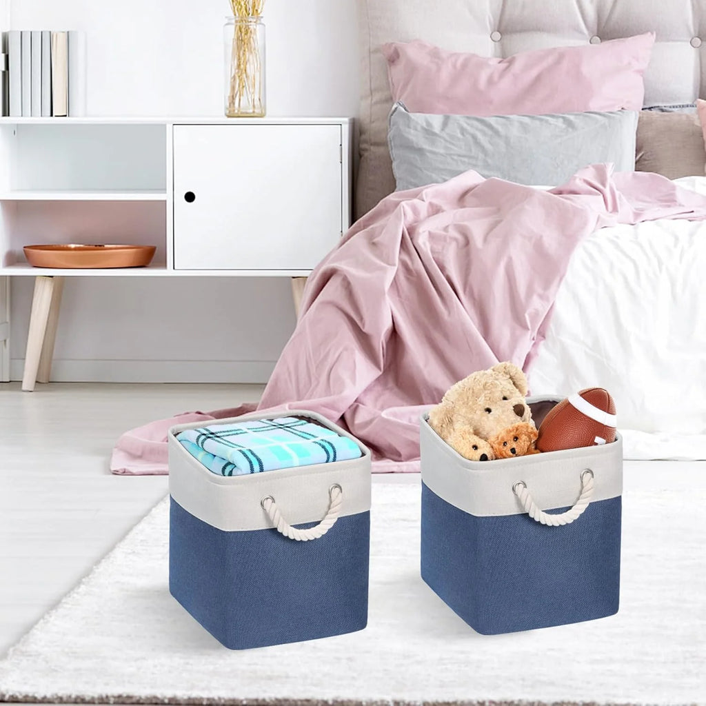 Collapsible Fabric Storage Bins with Handles, Set of 6 7k