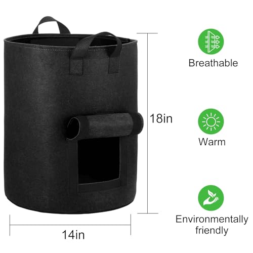Potato Grow Bags with Flap Window, Aeration Fabric Pots, 6-Pack 7k